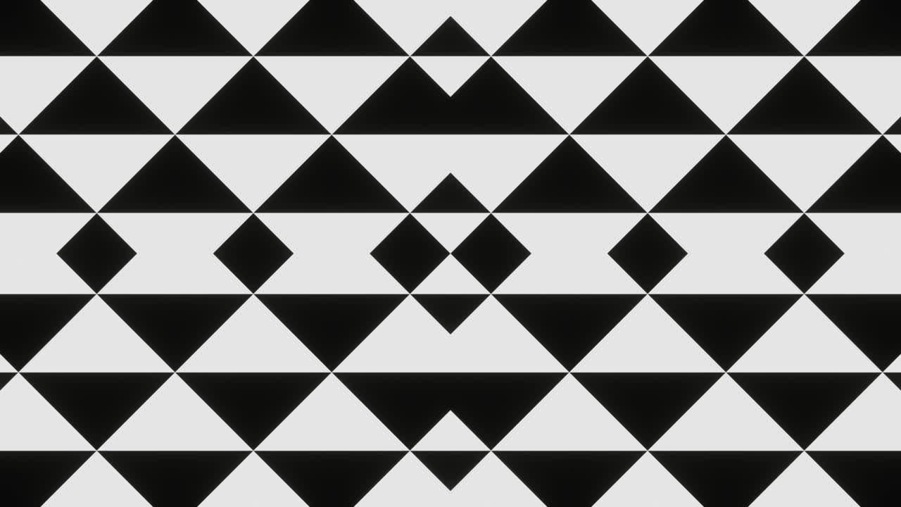 animación en bucle liso de triángulos y cuadrados en blanco y negro