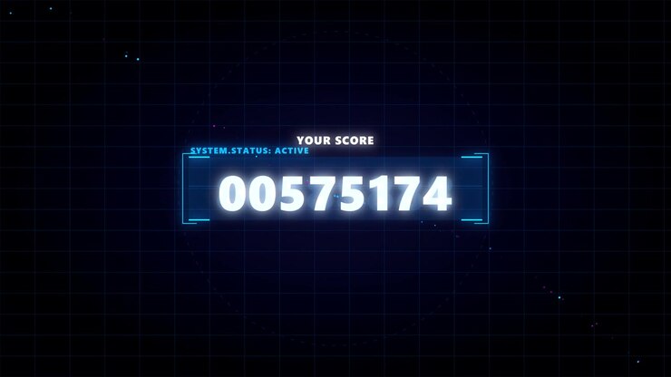 Digital Score Counter Increasing Rapidly on Futuristic Interface