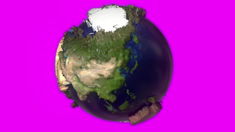 tierra espacio extrudido girando girando globo mundo mármol azul mapa de satélite 4k