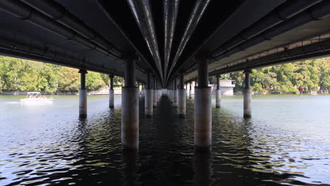 underside of brücke "chelles-allee", access road to island of lindau in germany