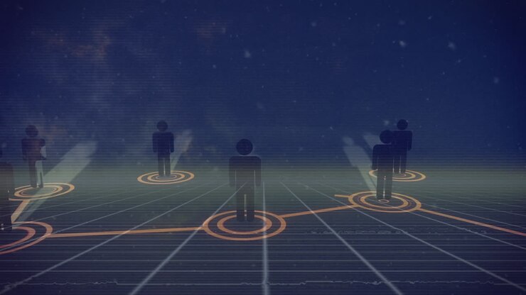 Animation af hvide pletter over digitale mennesker