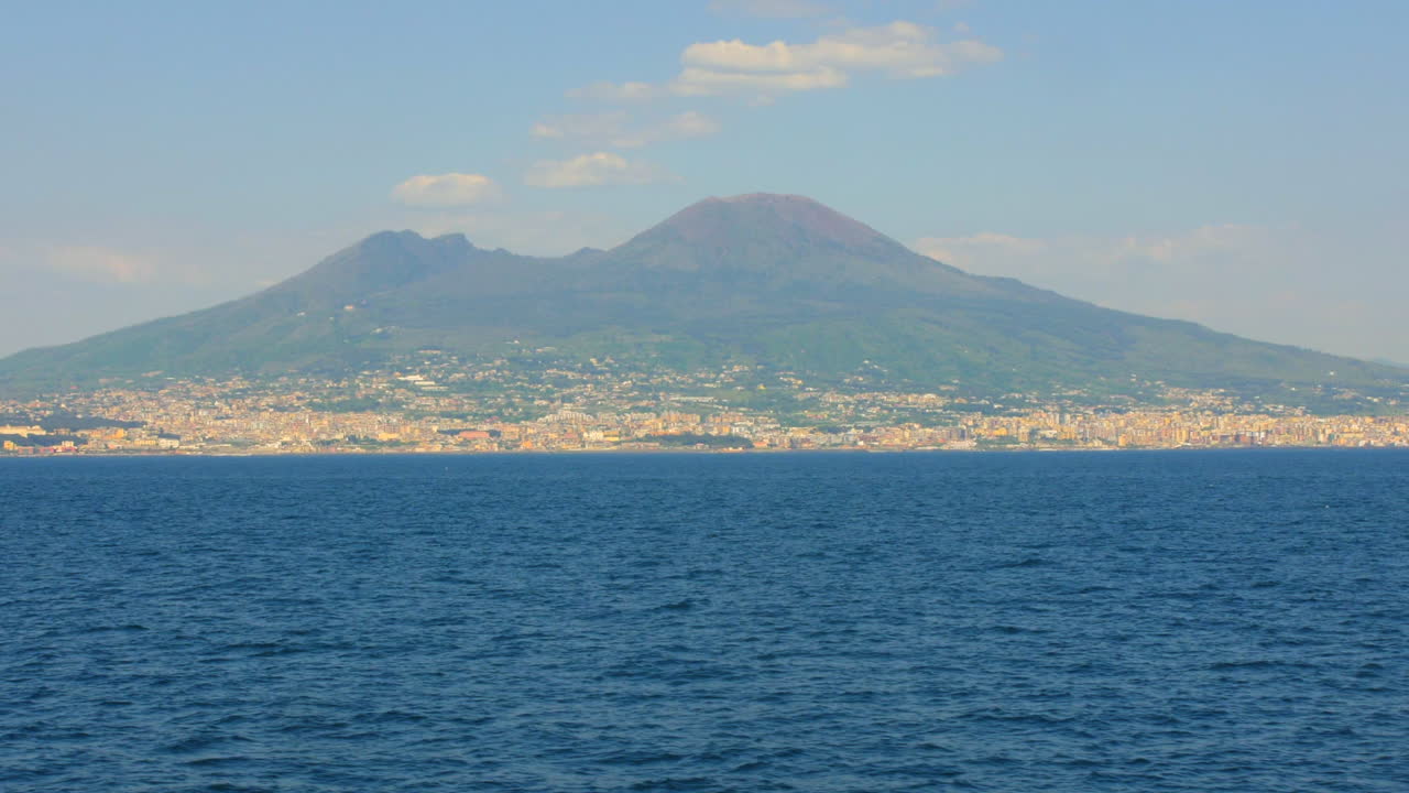 View of Mount Vesuvius from a boat, Italy