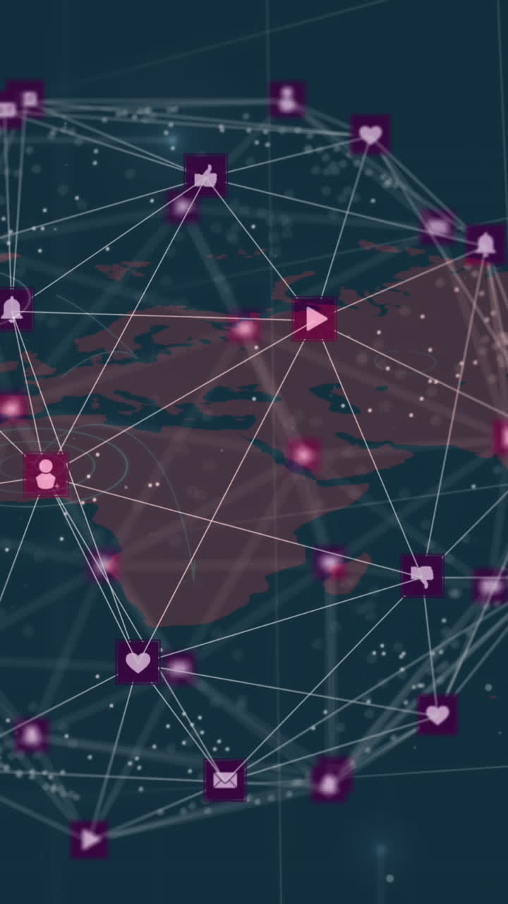 animación del globo de conexiones sobre el mapa del mundo