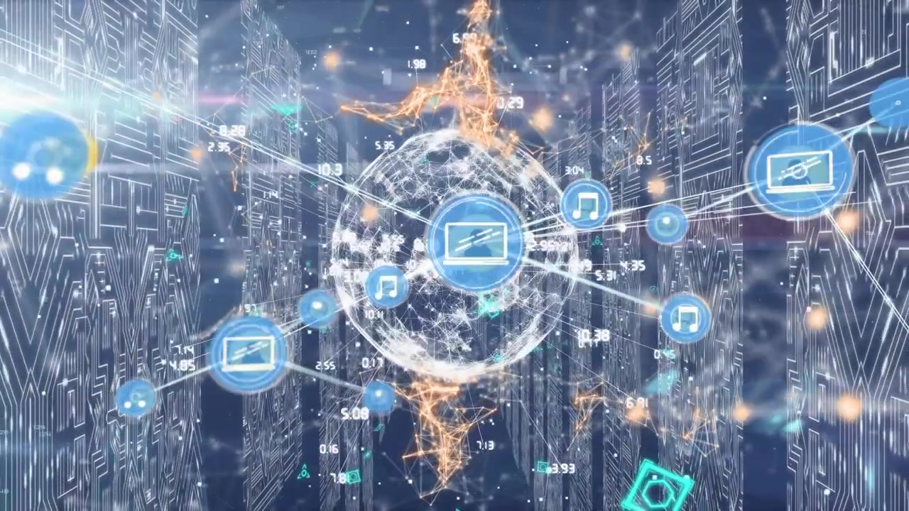 ネットワーク図がプロジェクトのタスクとグローバルなデータ接続を視覚化する。