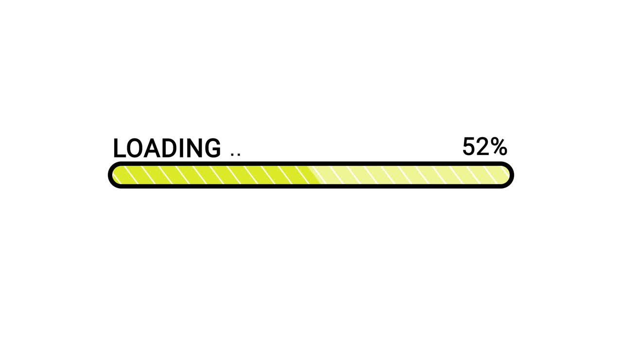 Digital Loading Progress Bar Animation on White Background