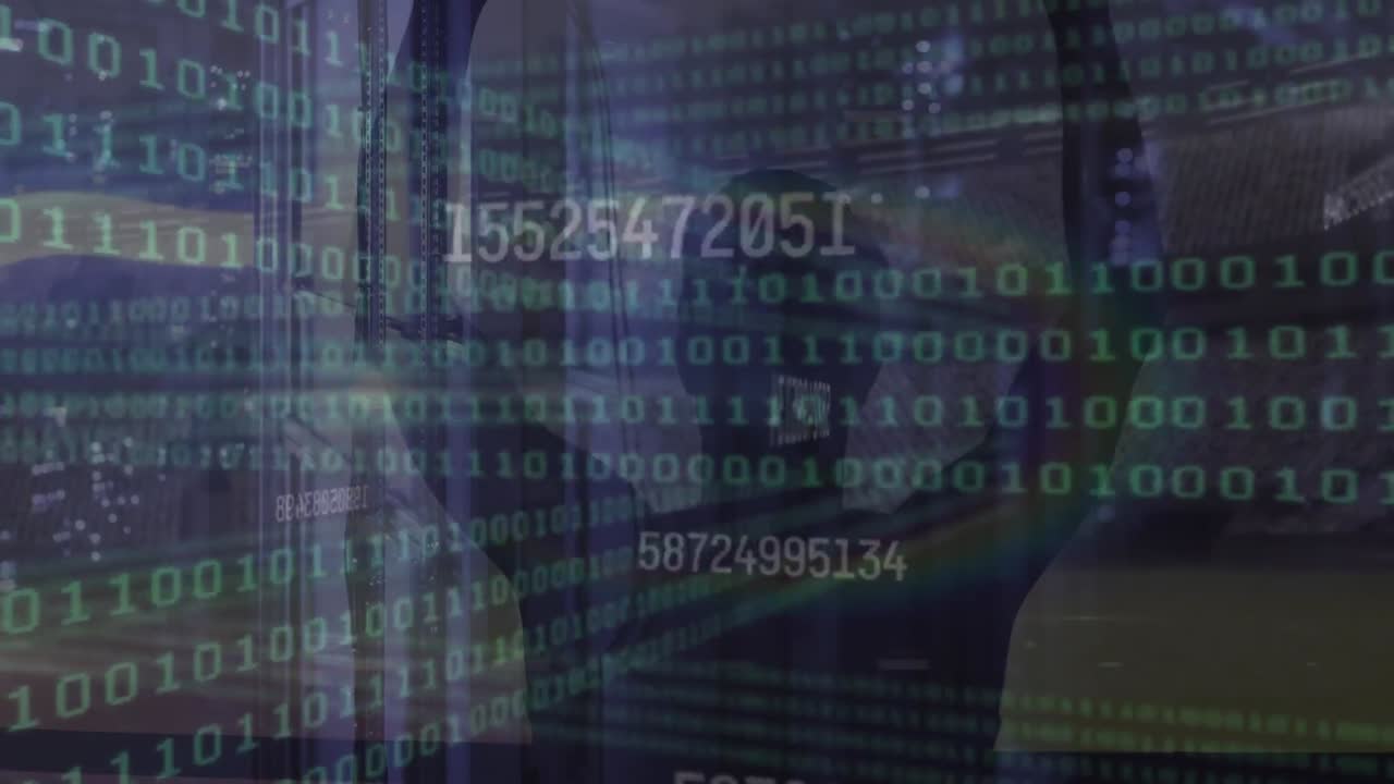 animación del procesamiento de datos sobre el deportista levantando las manos