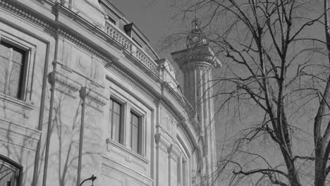 vintage view of bourse de commerce - pinault collection in paris, france