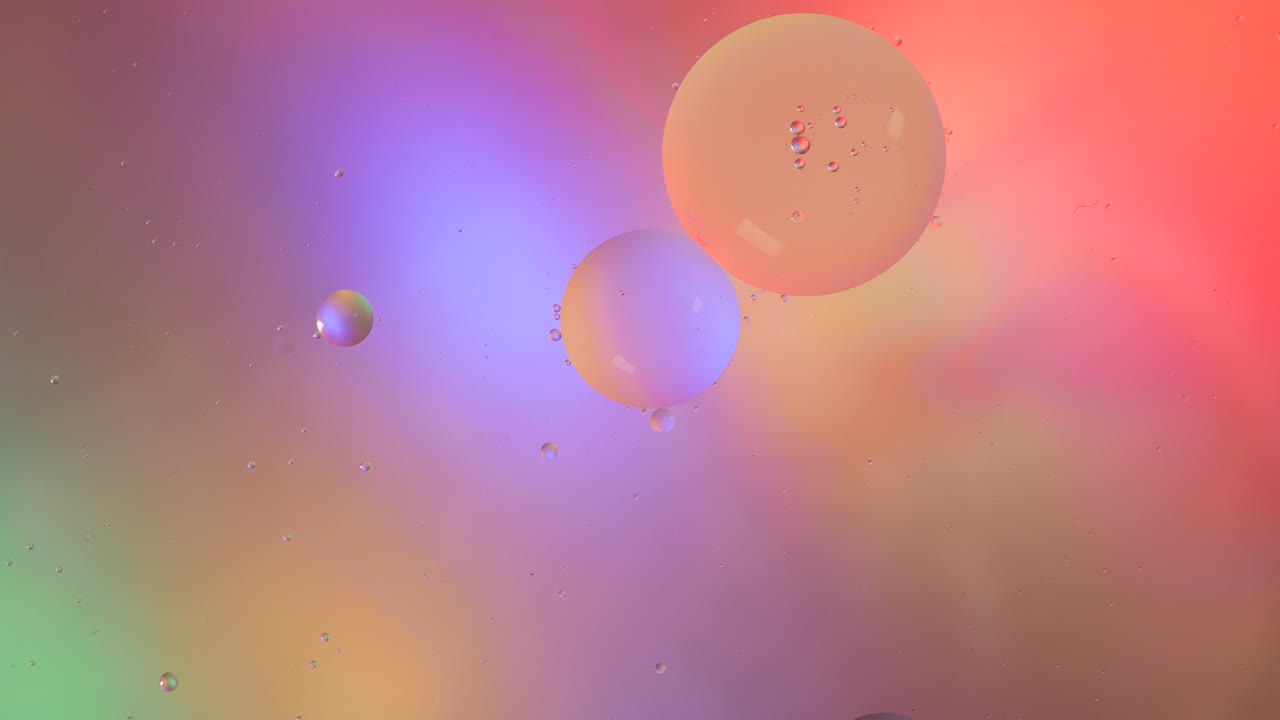 Top view movement of bubbles in the  liquid.