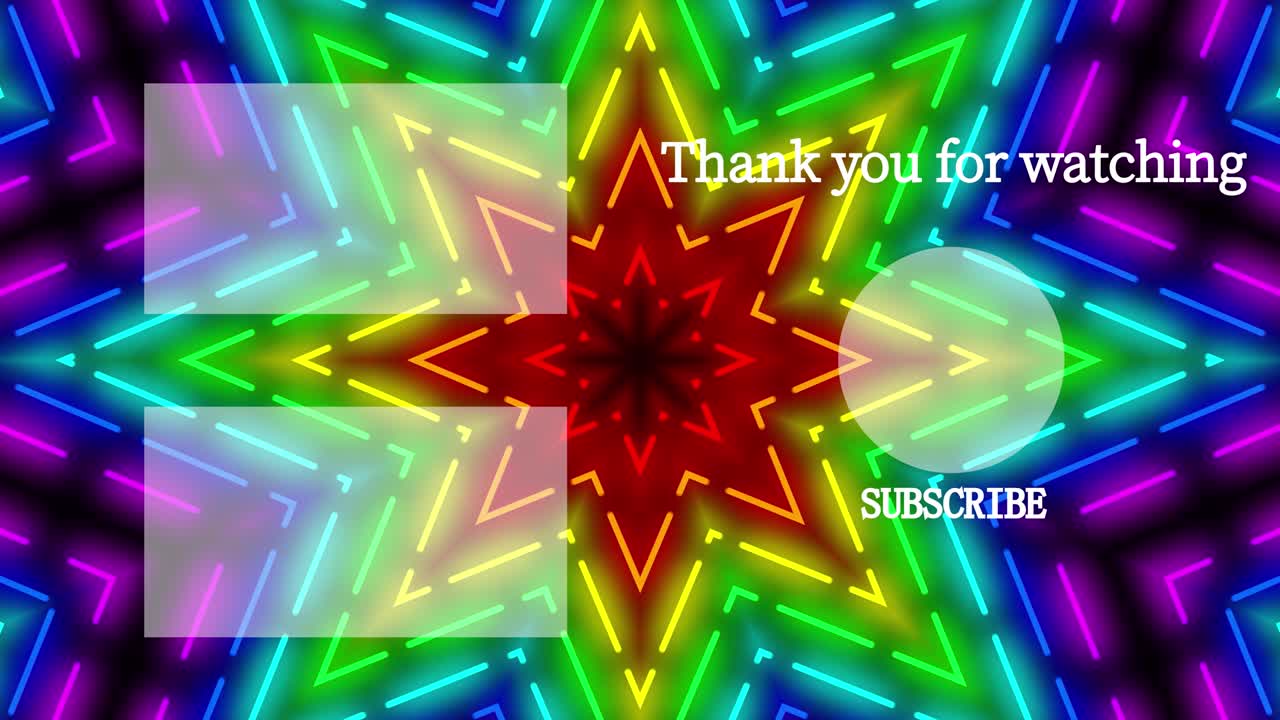 네온 표지판 패턴 엔드 카드 엔딩 스크린 모션 그래픽