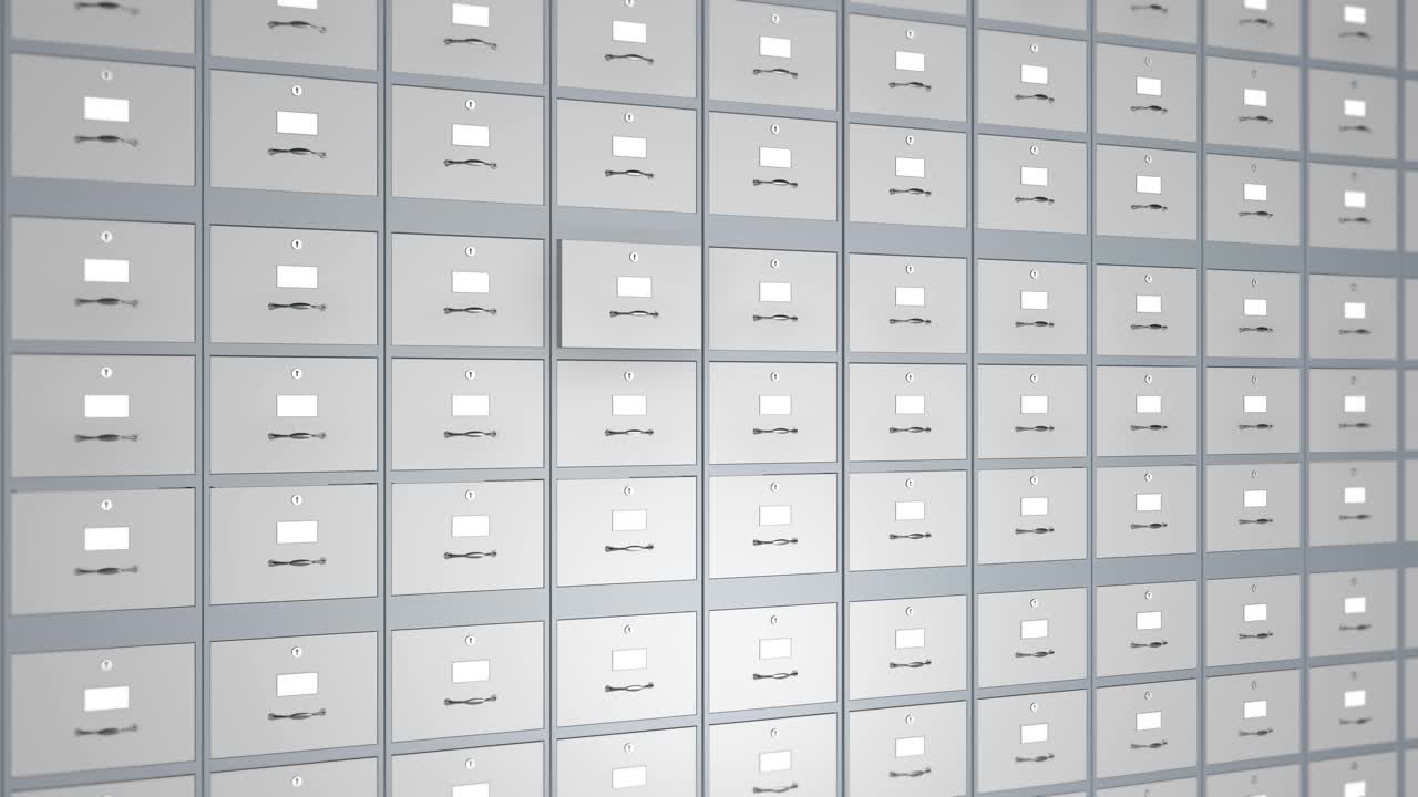 3D Rendered Metallic Vault: A Futuristic File Cabinet for Secure Business Data Storage