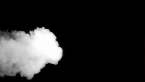 white smoke in super slow motion being blown