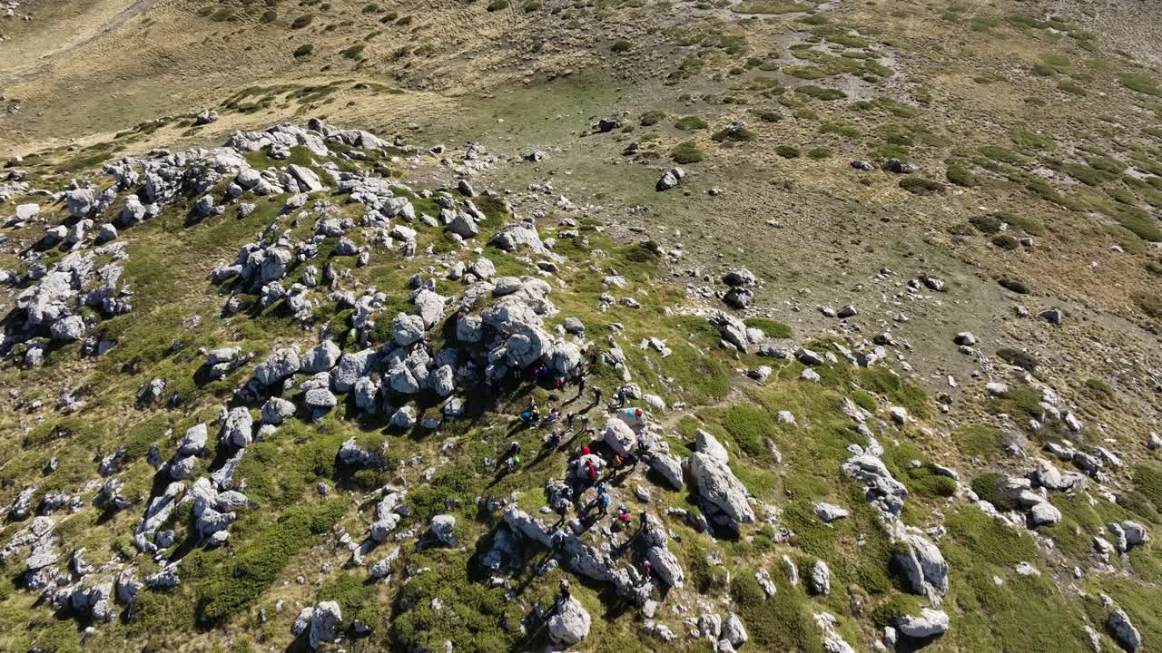 Aerial view of Mount Vermio peaks, wonderful nature escape through Greece mountains
