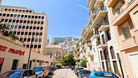 busy street scene with buildings and cars