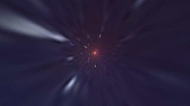 Hyperspace travel effect with bright central star