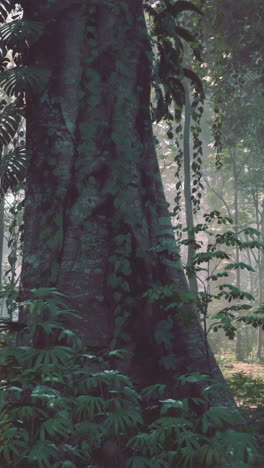 a large tree in a lush jungle