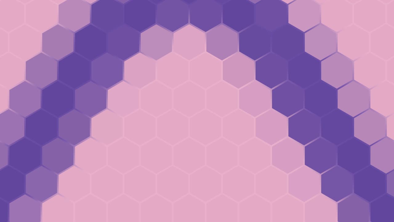 onda colorida brillante y dinámica que se mueve a lo largo de una cuadrícula hexagonal. en bucle