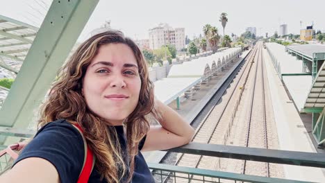 young woman enjoying a peaceful moment in the city