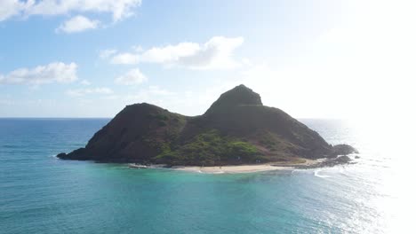 Luftanflug-Von-Na-Mokulua-Inseln-In-Kailua,-Oahu,-Hawaii