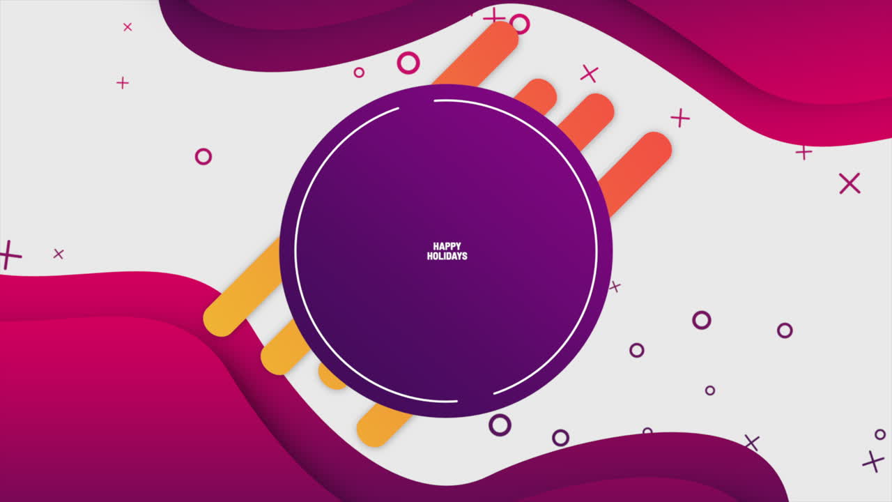 brillante y alegre feliz vacaciones tarjeta de felicitación con diseño moderno colorido