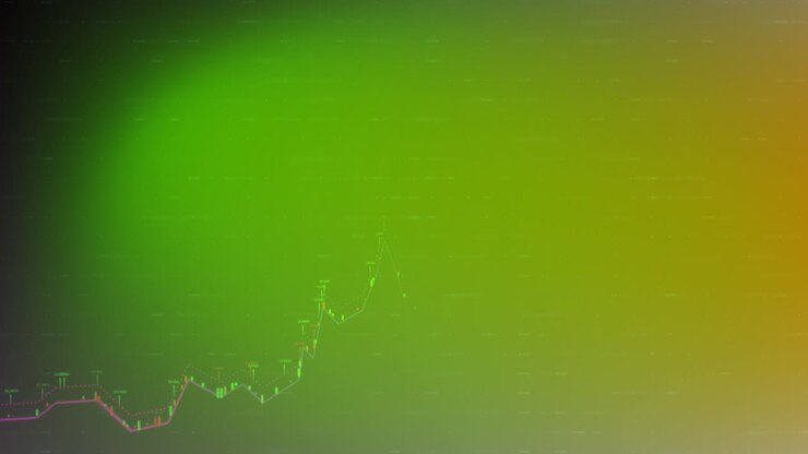Animation of financial data processing over green background
