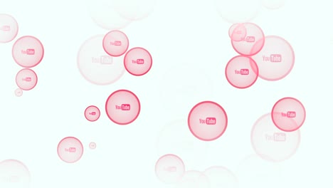 los iconos de youtube en el fondo de la red