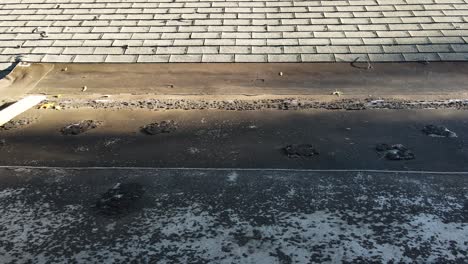 rotting surface of roof in need of repair