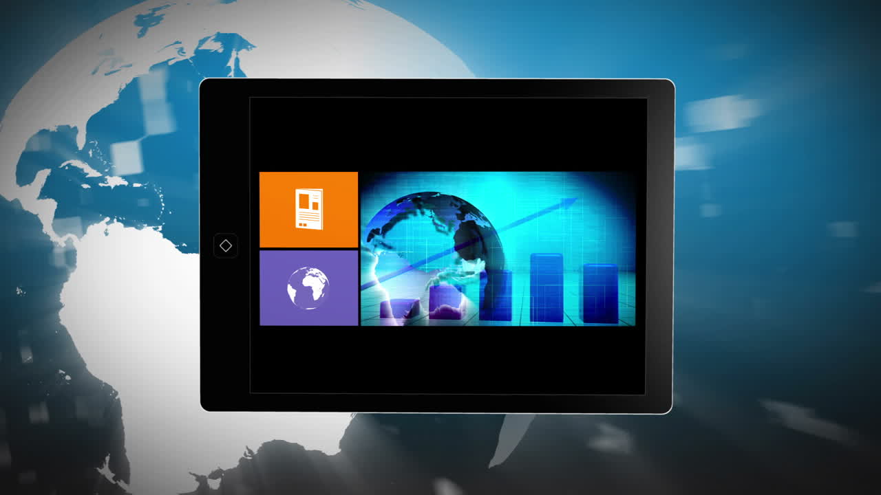 디지털 태블릿에서 뉴스 몬태지