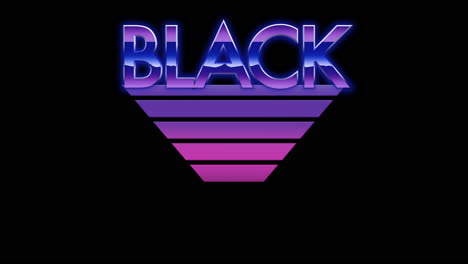 texto retro del viernes negro con triángulo de neón en la galaxia oscura