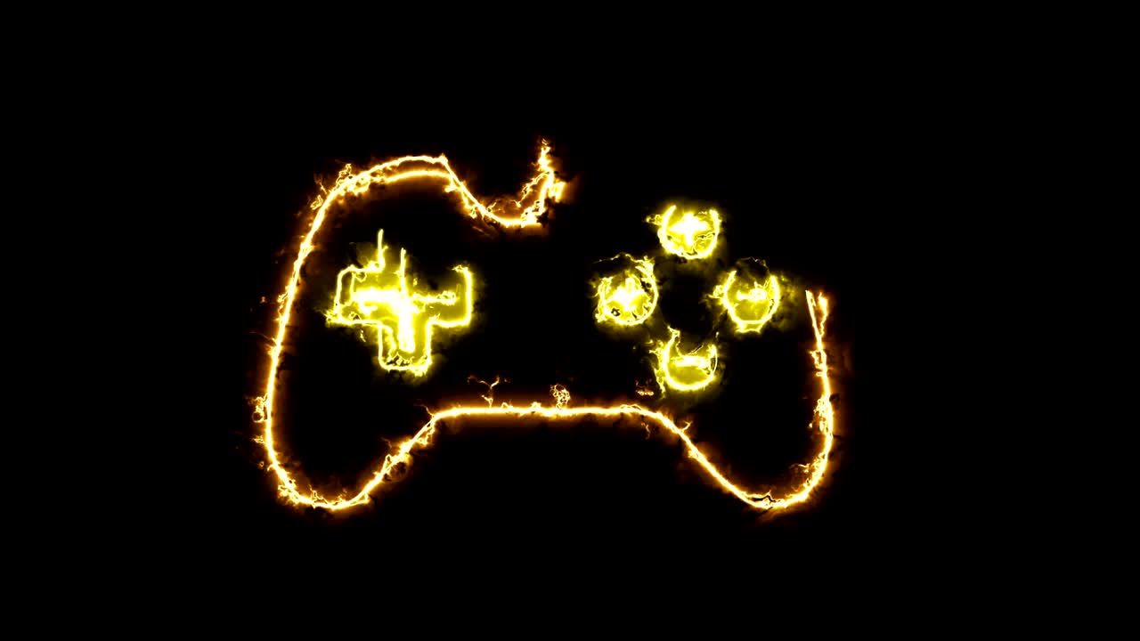 panel de control de juegos de signo, silueta en un aura de energía brillante. dos soluciones de color