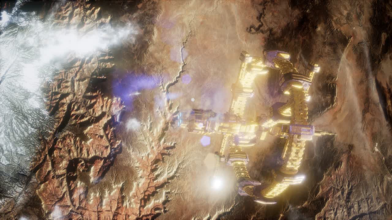 지구와 우주선. 지구 위의 우주선