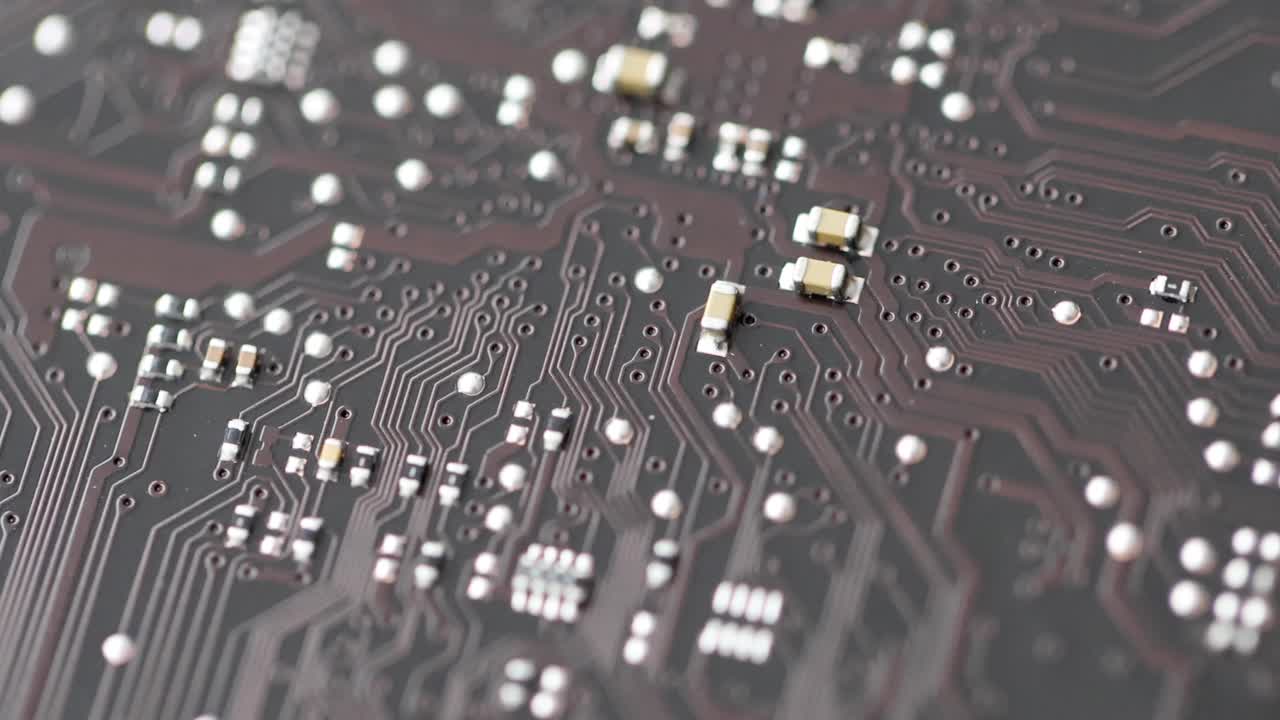 Micro chips on computer memory sticks closeup 4k movie