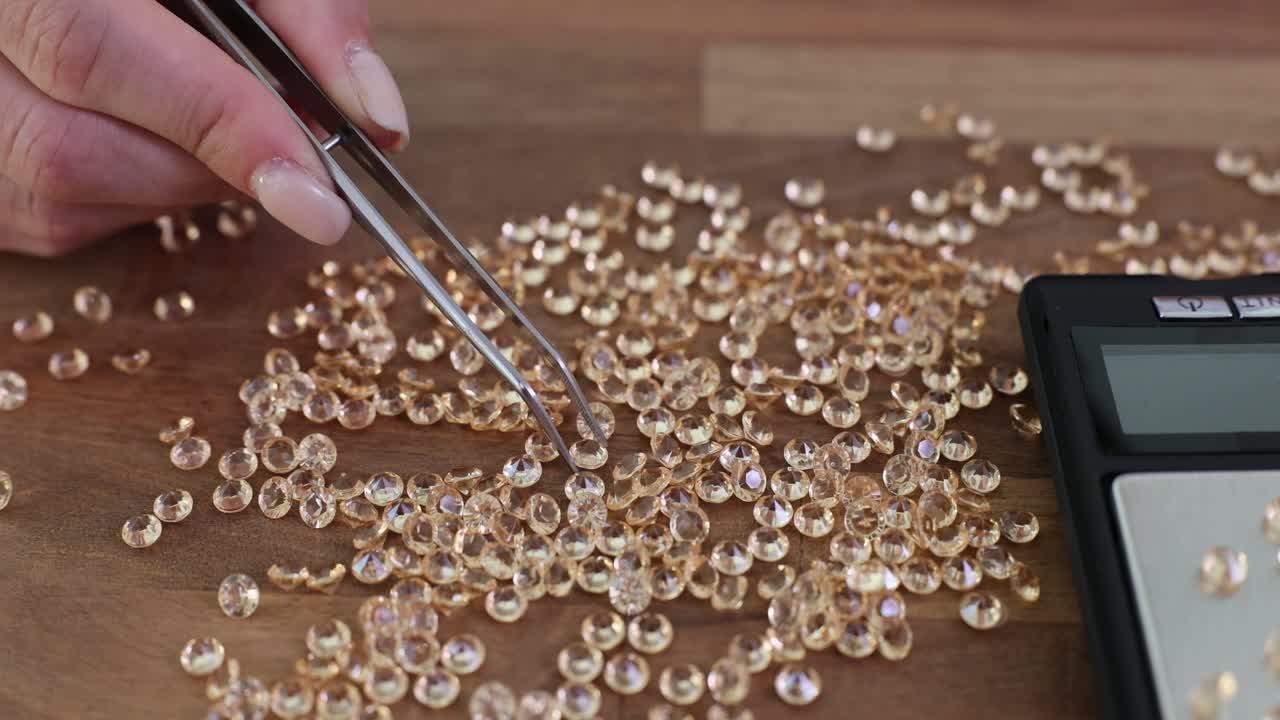 Diamonds and gemstones being sorted