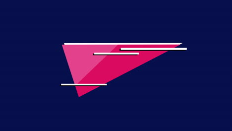 Retro red triangle with lines on blue gradient