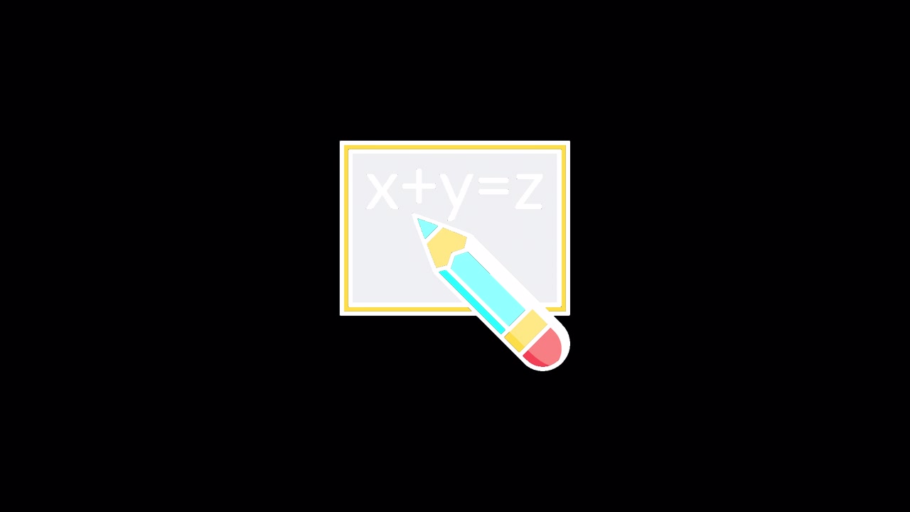 Animated Pencil Writing Math Equation on Paper