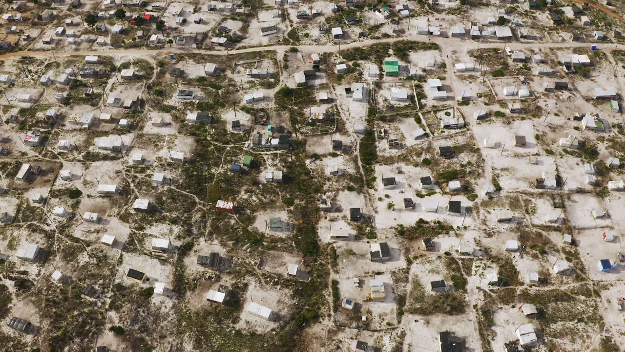 vista aérea de un asentamiento en sudáfrica