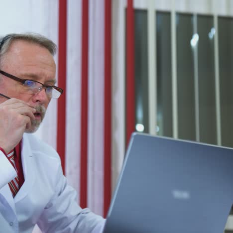 man having video call with patient