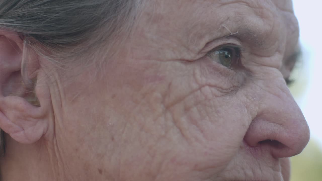 Close-up of an Elderly Woman's Face