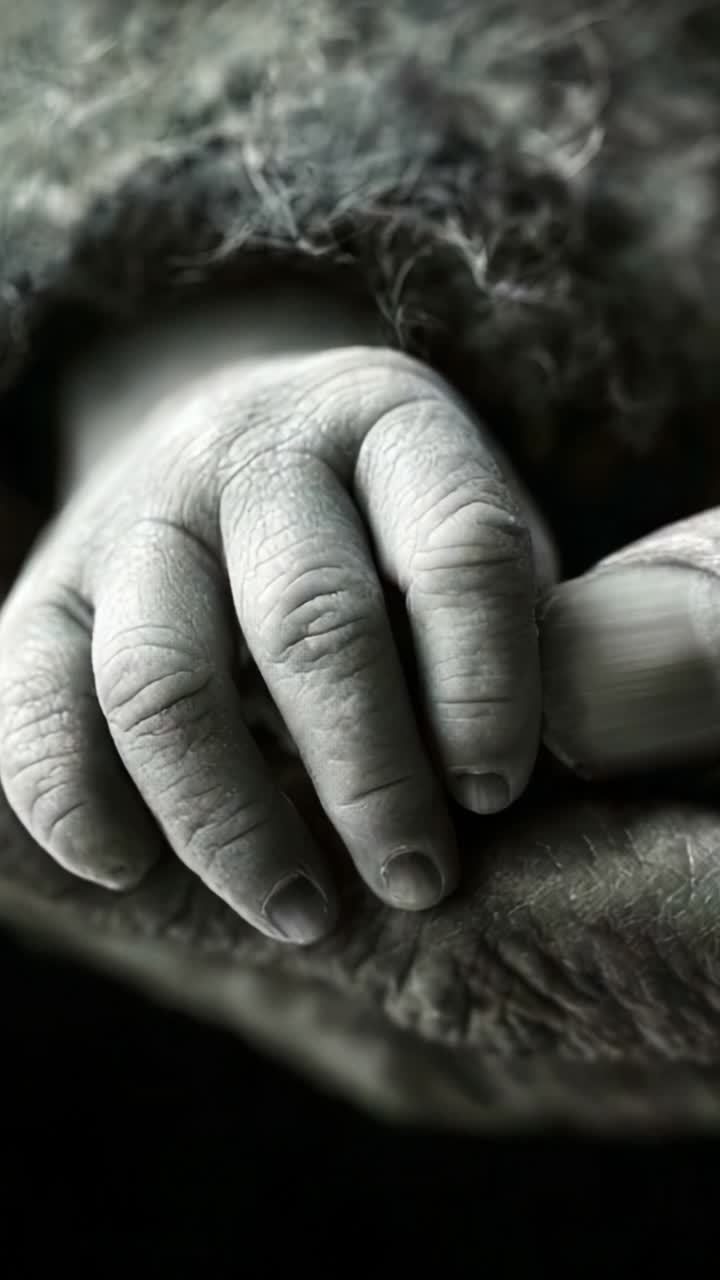 A Serene Moment of Connection Between Generations Captured in a Touching World of Intertwined Hands and Timeless Bonds Revealing Life's Fragile Beauty