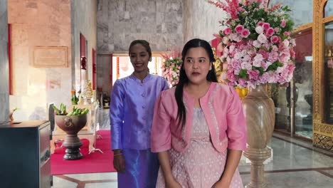 women at a thai temple