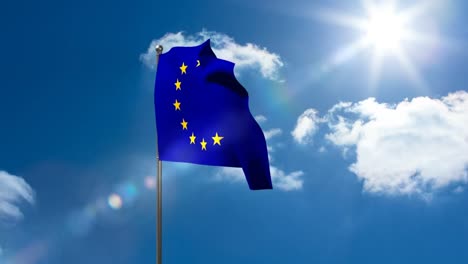 european flag against sky on a sunny day