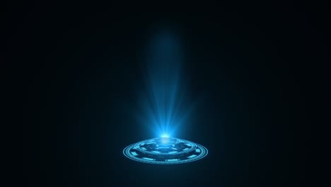 blauw hologram hud cirkel interfaces. digitale gegevens netwerk bescherming, toekomstige technologie netwerk concept. uitstekend voor elke soort van hi-tech, wetenschap, technologie of futuristische concept
