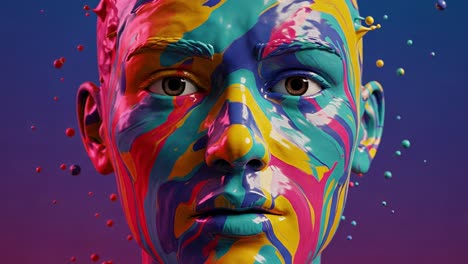a stunning array of vibrant colors erupts across a canvas-like face, producing a dynamic and captivating art display brimming with creativity
