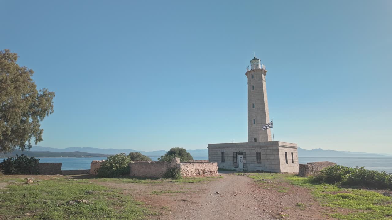 Greek Lighthouse by the Sea