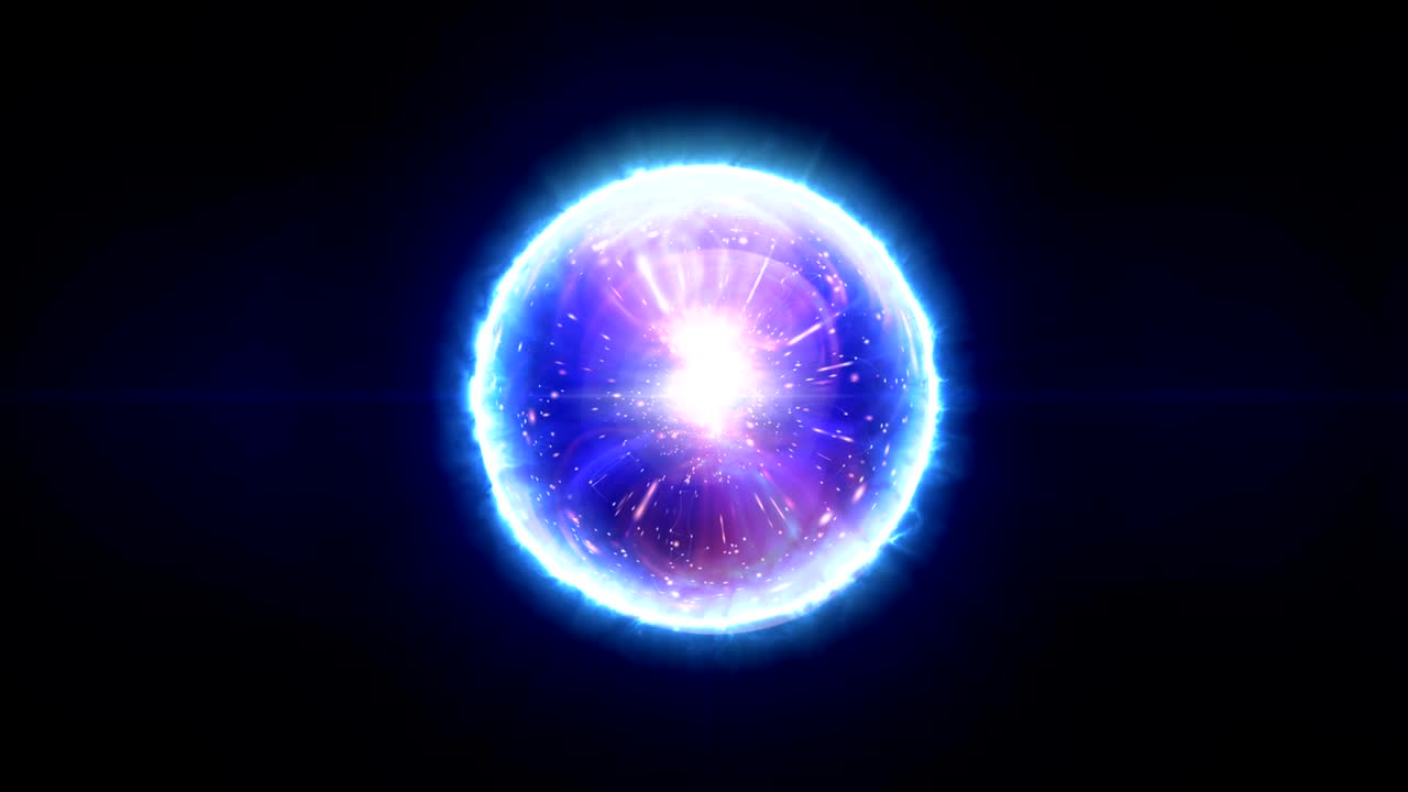 bola de plasma mágica en colores azul y púrpura en bucle