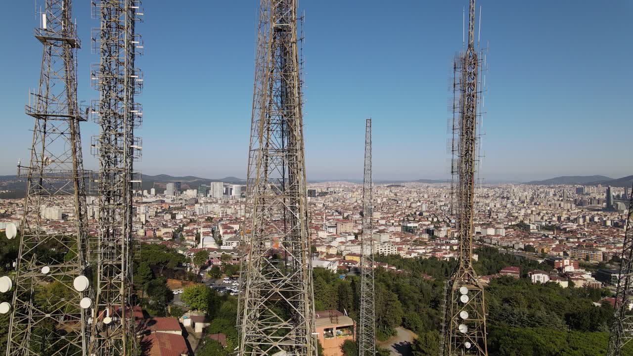 torre de radio transmisor estambul drone
