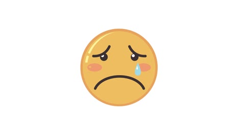 sad emoticon with tears on changing backgrounds