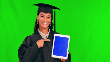 tablet mockup, woman graduate