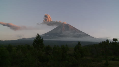 Time lapse of a volcano in Indonesia erupting