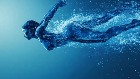 abstract blue liquid flowing form