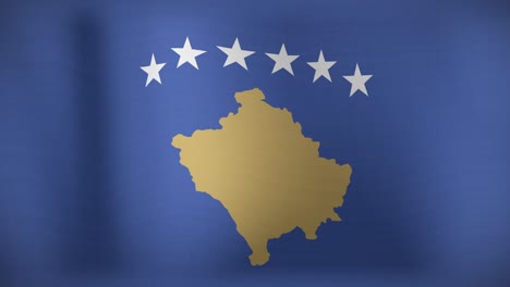 Animation-Der-Schwenkenden-Nationalflagge-Des-Kosovo